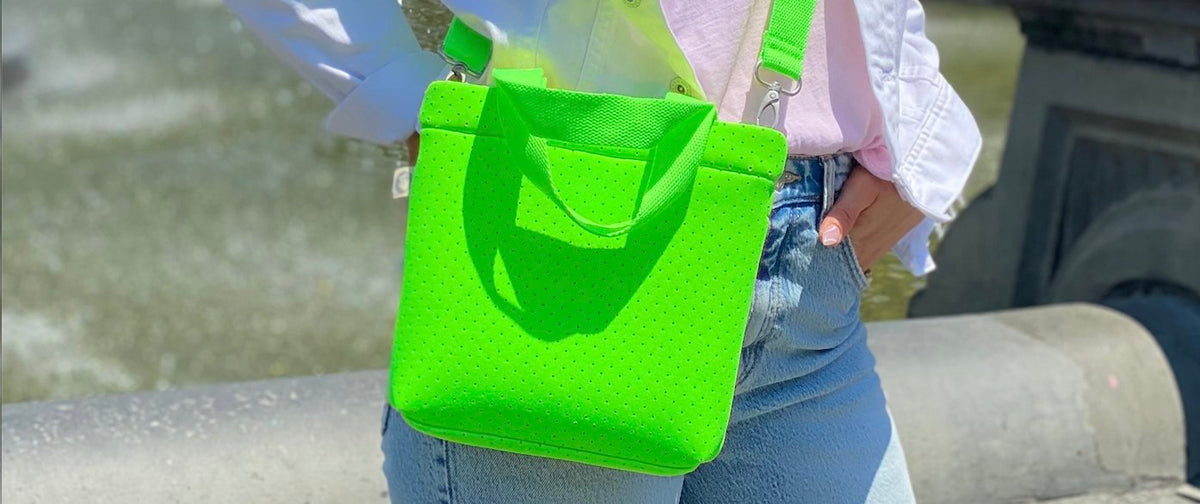 Koala Go! Town Crossbody Bag: Highlighter Neon Green Neoprene