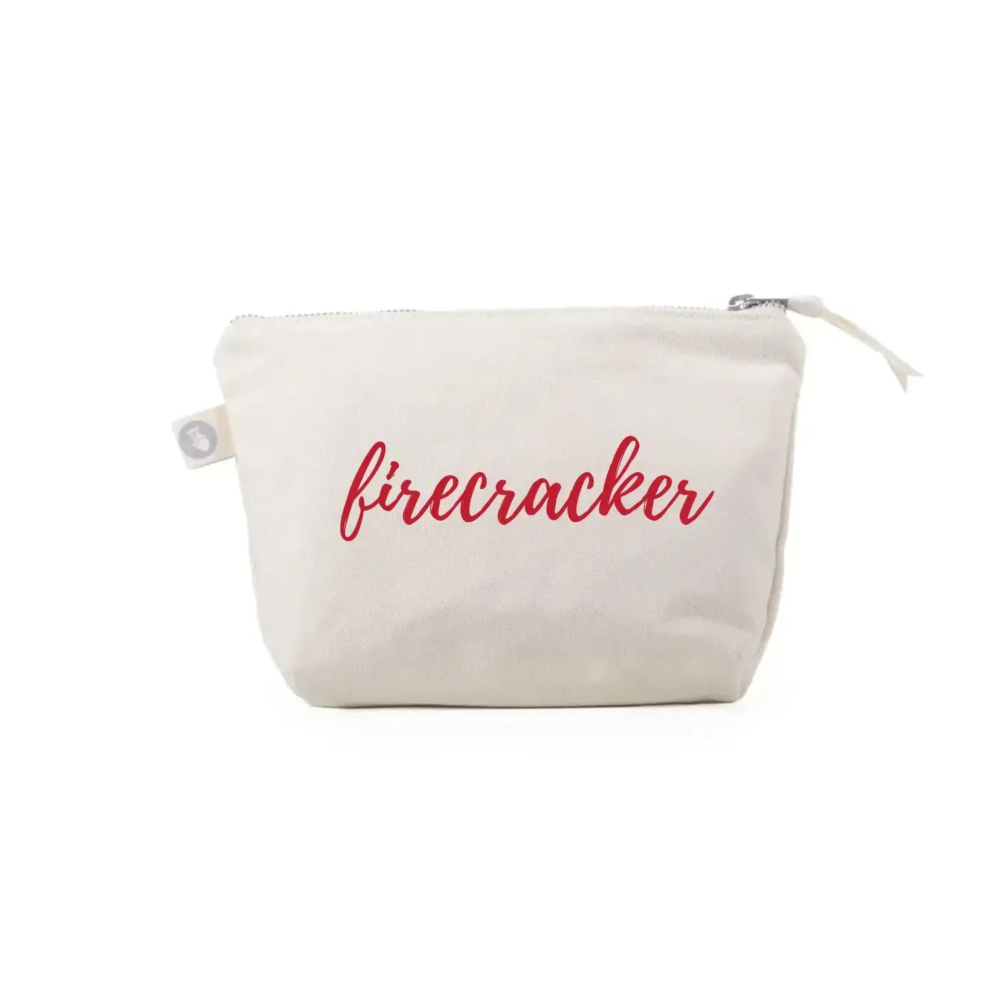 Firecracker Makeup Bag - Natural with Red Matte - Quilted Koala