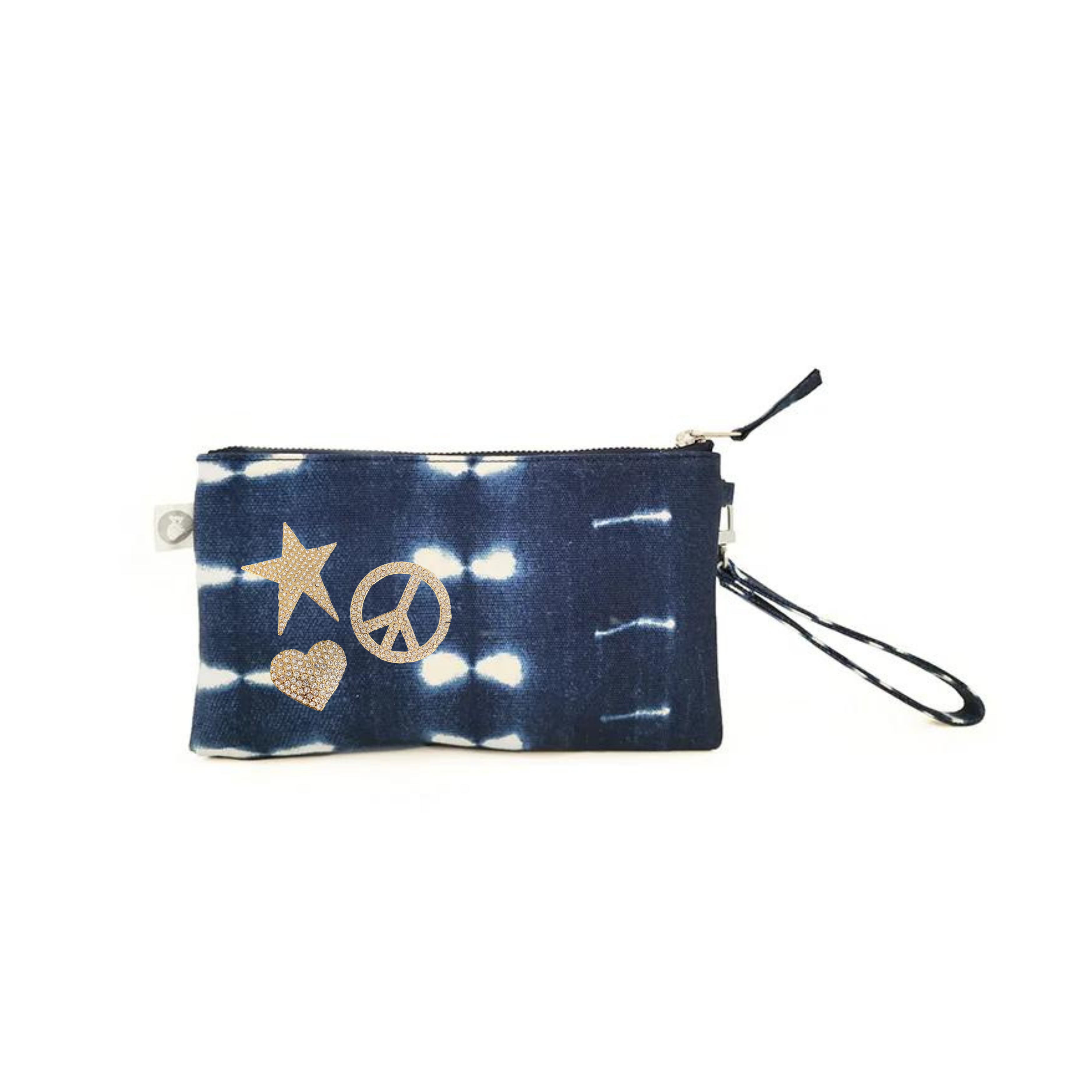 Mini Luxe Clutch Bundle: Blue Shibori with FREE Gold Koala Jewelry - Quilted Koala