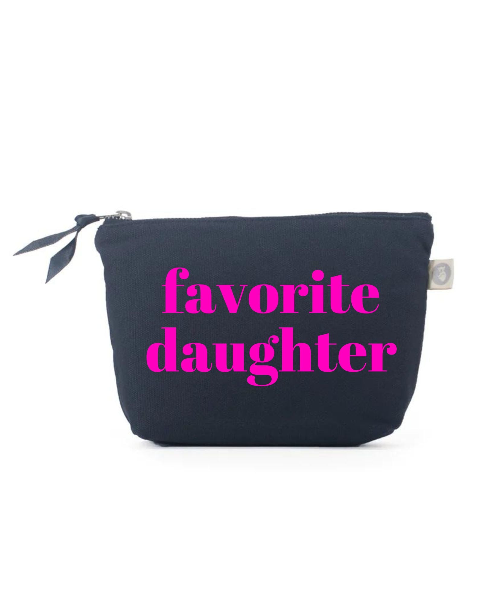 FAVORITE DAUGHTER Makeup Bag- Navy with Neon Pink - Quilted Koala