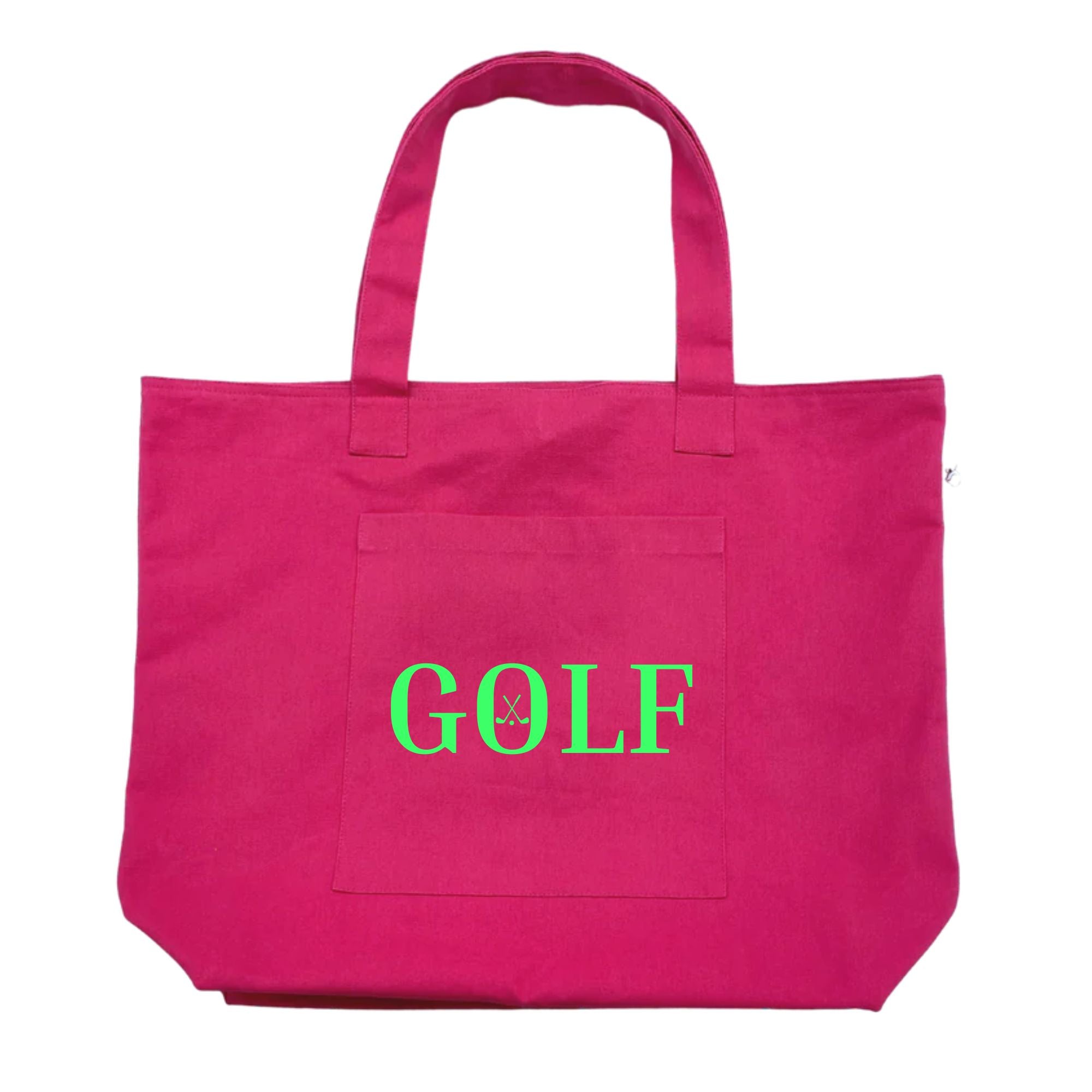 Hot Pink Everything Bag- Neon Green GOLF - Quilted Koala