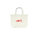FOOTBALL LOVE -Midi Everything Bag - Natural with Red - Quilted Koala