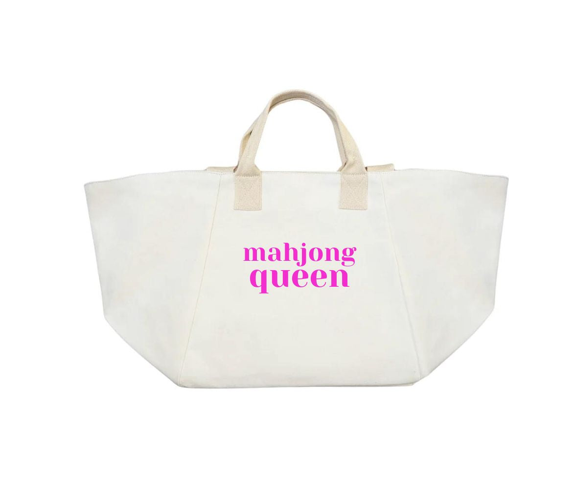 Mahjong Queen CHELSEA BAG - Natural and Pink - Quilted Koala
