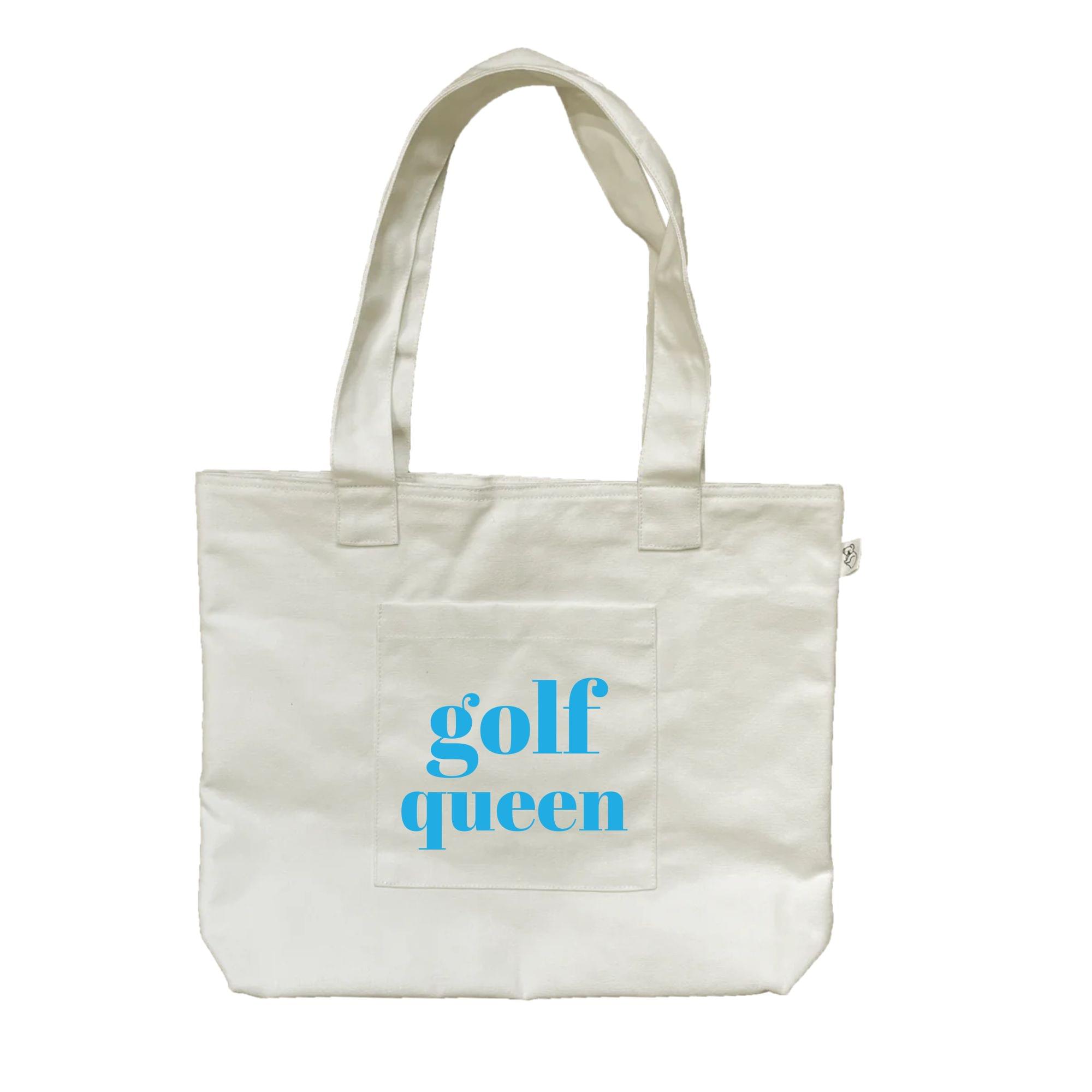 Natural Midi Everything Bag- Capri Blue GOLF QUEEN - Quilted Koala