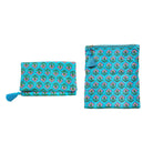 Foldover Clutch/ Travel Jewelry Organizer- Quilted Blue Floral - Quilted Koala