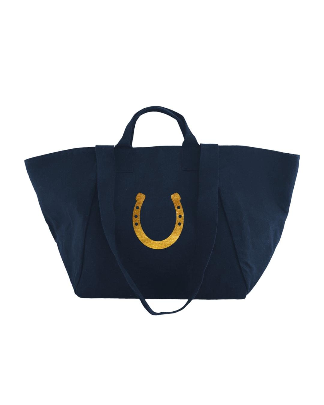 Gold Horseshoe Navy Chelsea Bag - Quilted Koala