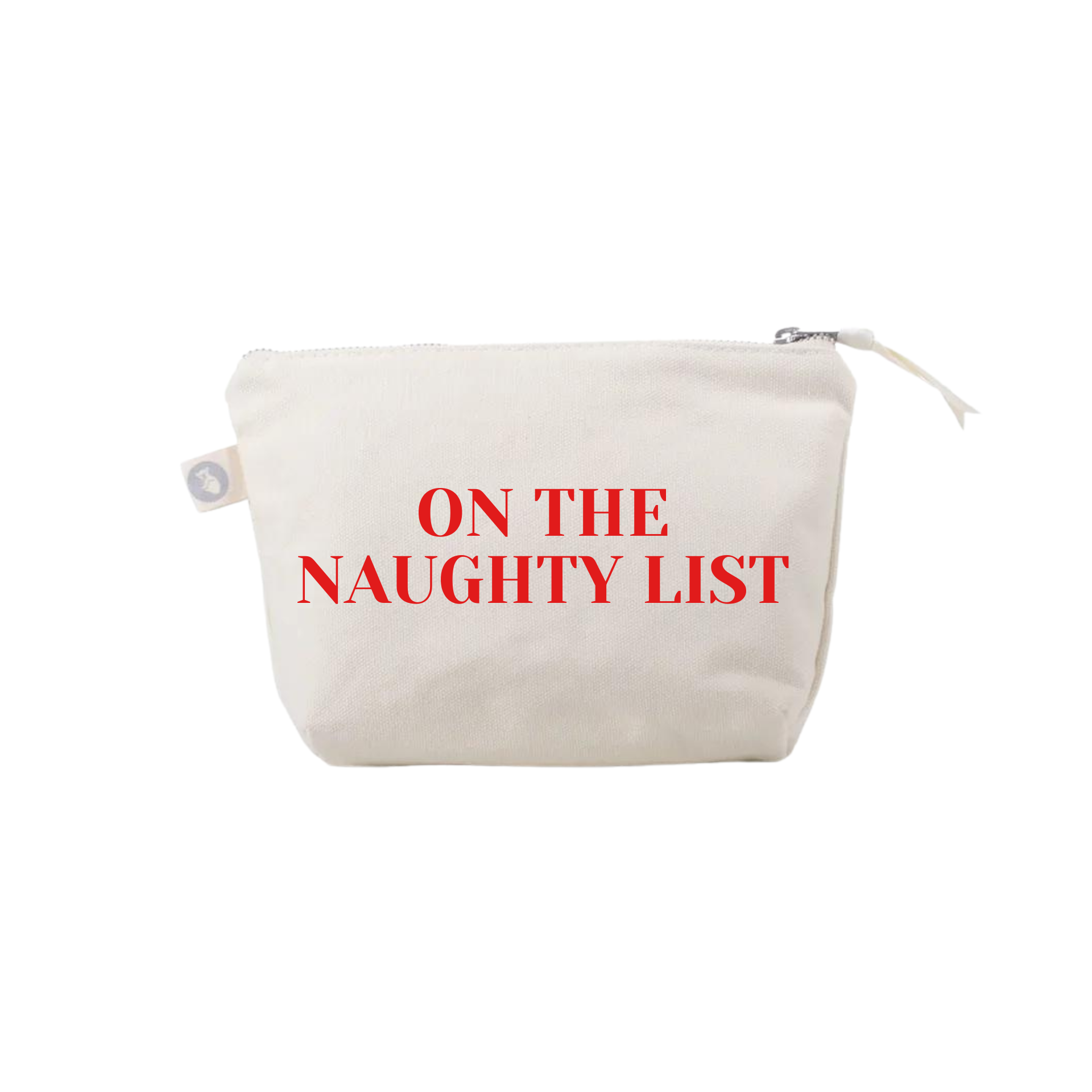 ON THE NAUGHTY LIST Natural & Red Matte Makeup Bag - Quilted Koala