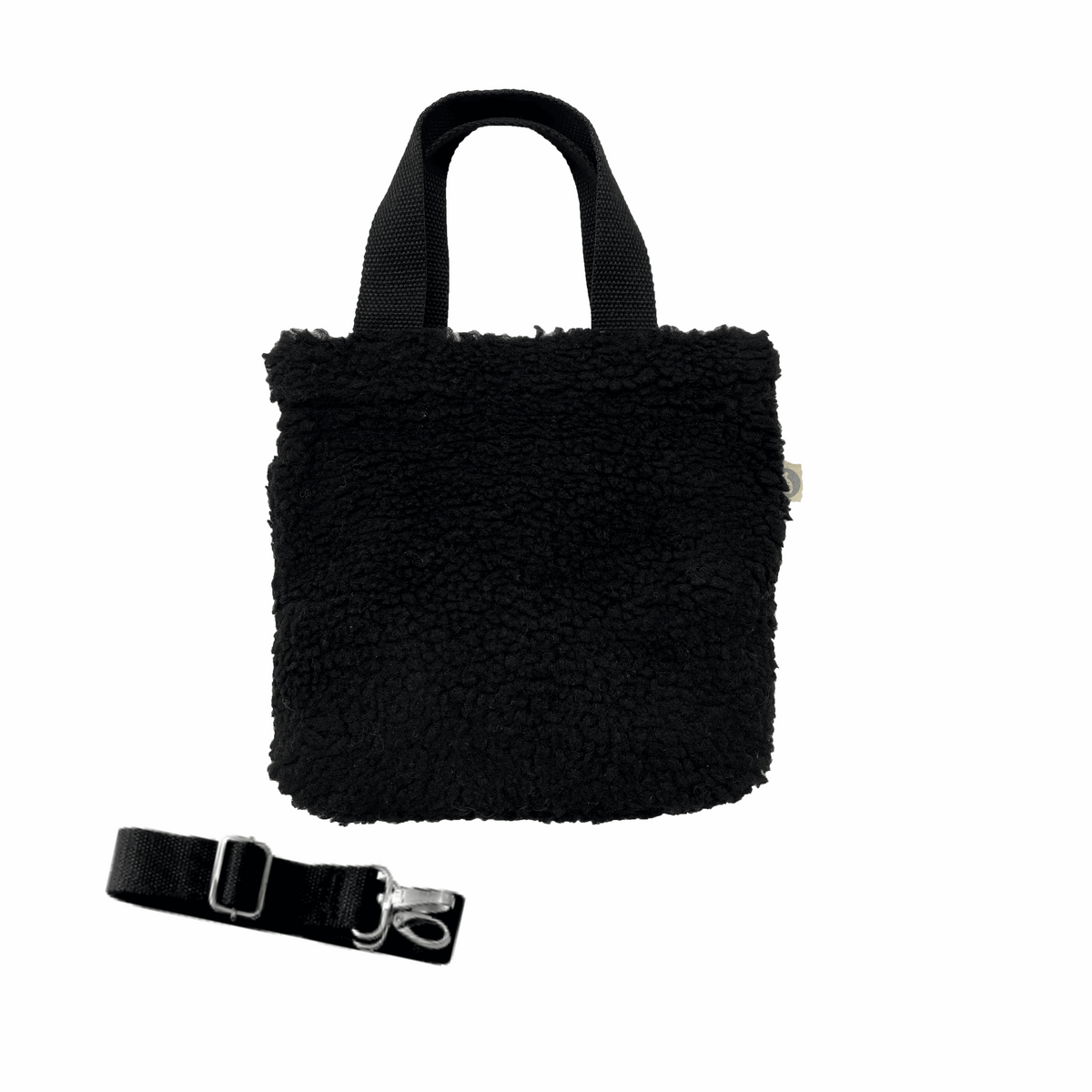 Midi Town Crossbody Bag: Black Sherpa – Quilted Koala Midi Town Crossbody Bag: Black Sherpa – Quilted Koala