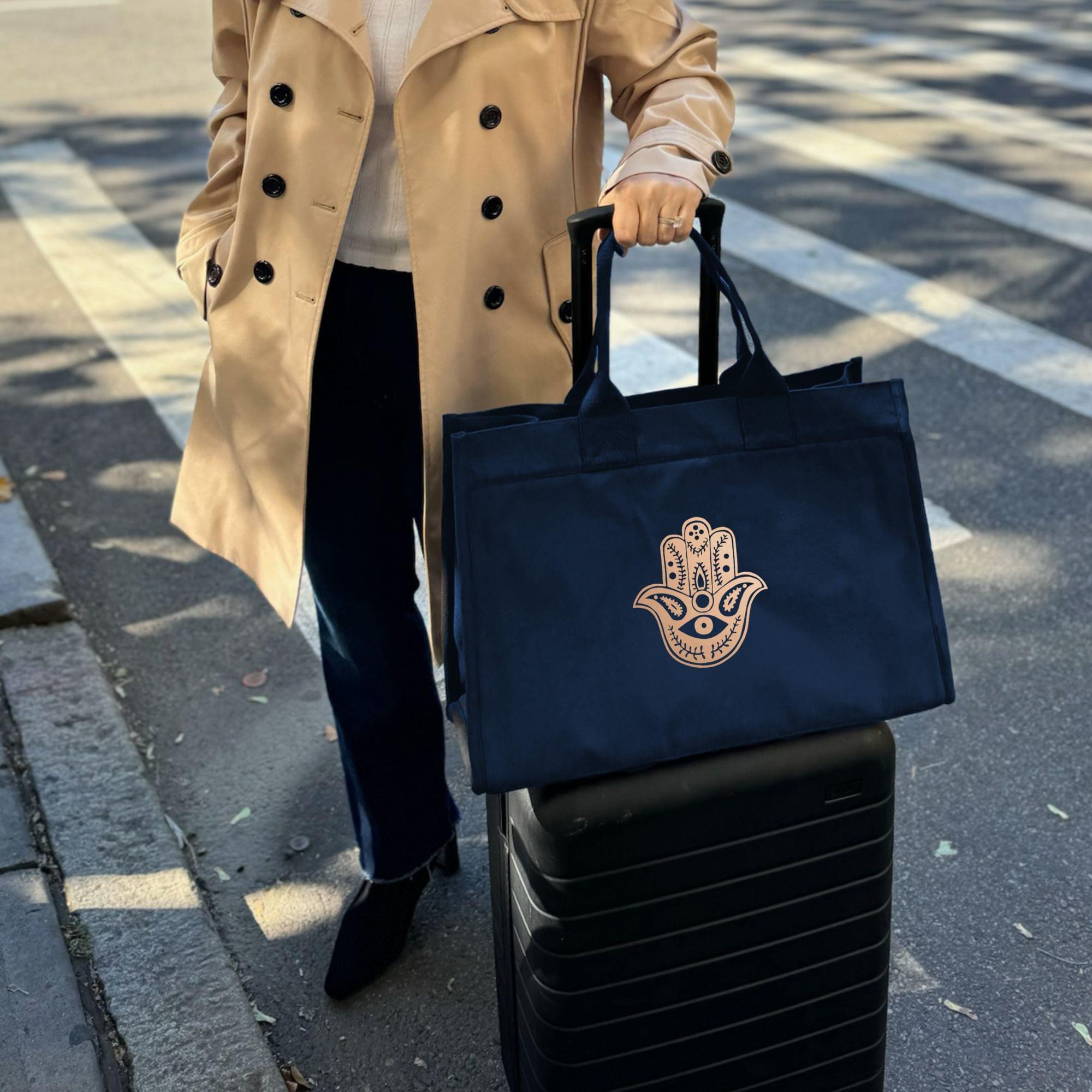 NEW! Anywhere Bag with Trolley Sleeve in Navy - Quilted Koala