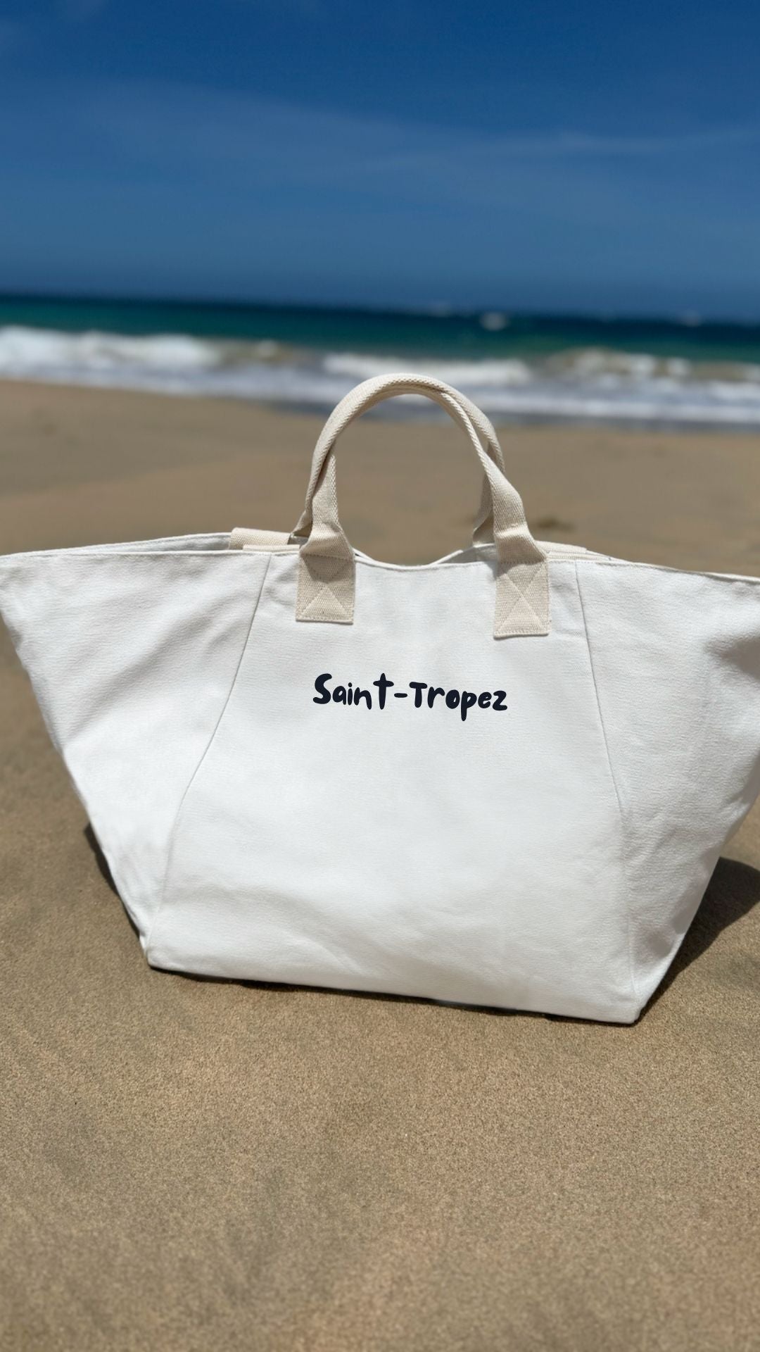 Saint-Tropez BEACH TOTE BAG- Natural NEW! - Quilted Koala