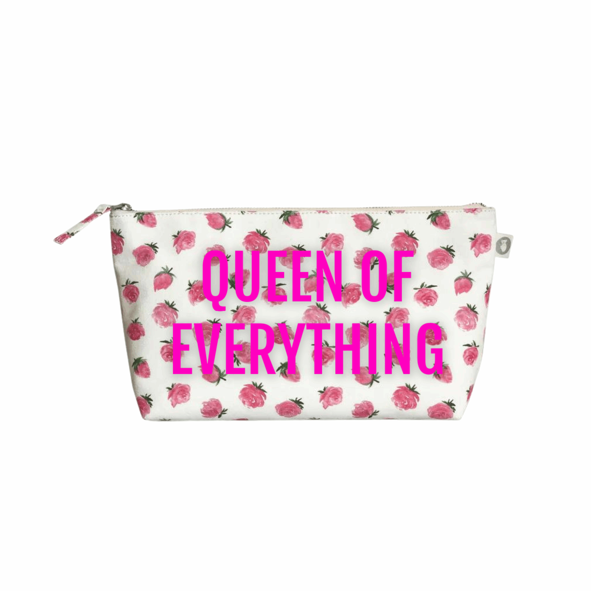 Clutch Bag White Floral with Neon Pink Queen of Everything - Quilted Koala