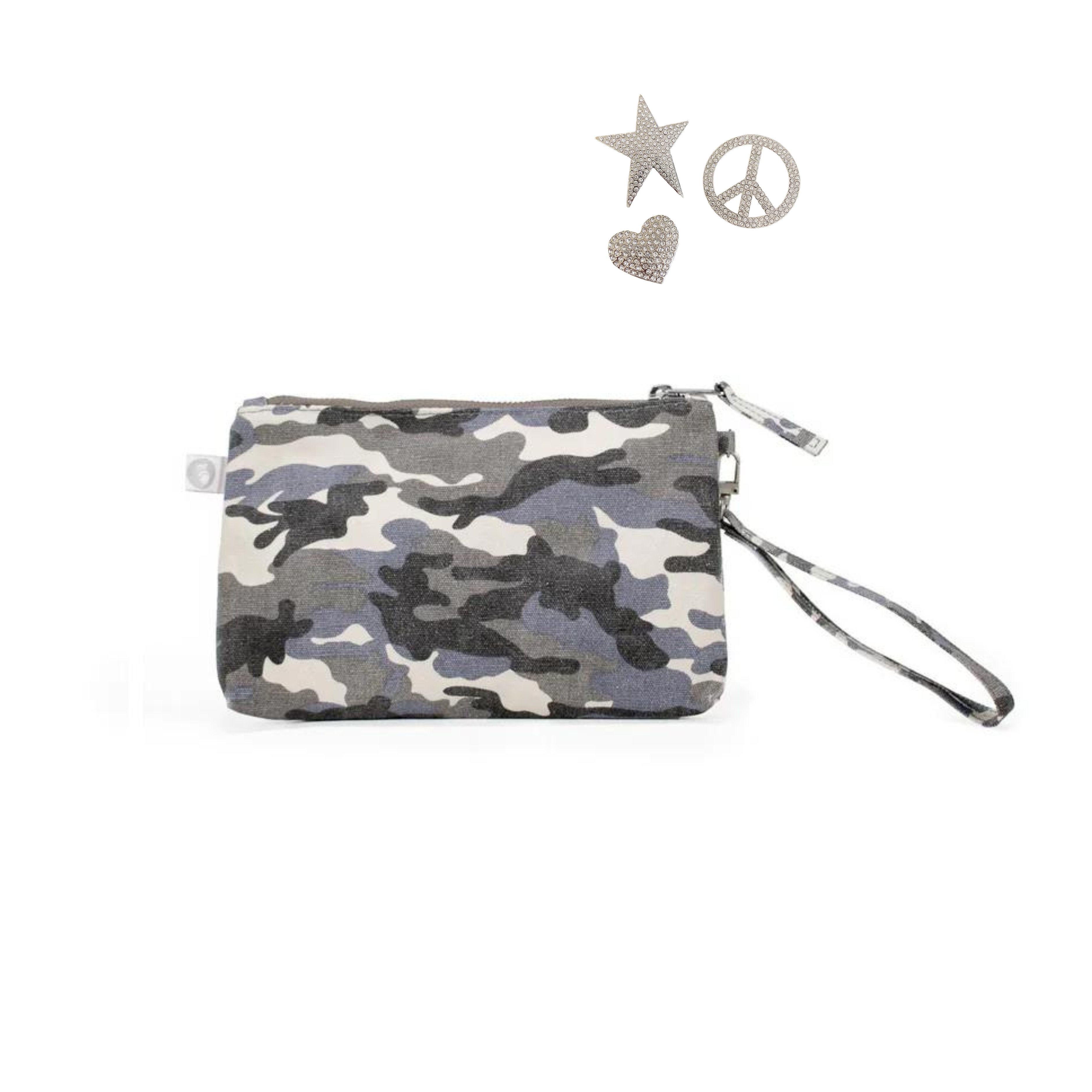 Mini Luxe Clutch Bundle: Grey Camo with FREE Silver Koala Jewelry - Quilted Koala