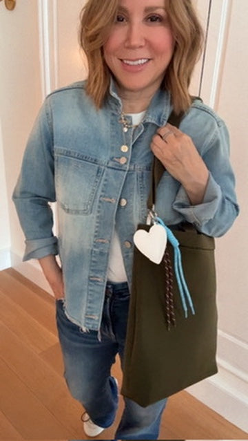 Paracord Bag Charm - Heart with Brown and Light Blue NEW! - Quilted Koala