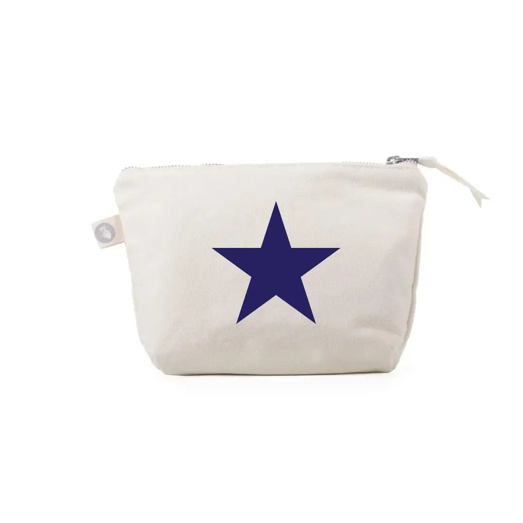 USA Star Makeup Bag - Natural with Navy Matte - Quilted Koala