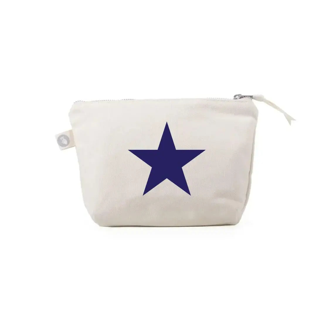 USA Star Makeup Bag - Natural with Navy Matte - Quilted Koala