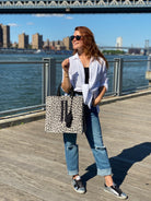 Monogram Stripe Leopard North South Bag - Quilted Koala