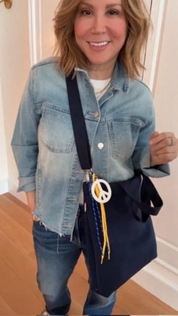 Navy Neoprene Town Bag with Peace Sign Paracord Charm - Quilted Koala