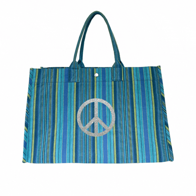East West Bag - HAPPY BLUE Stripes - Quilted Koala