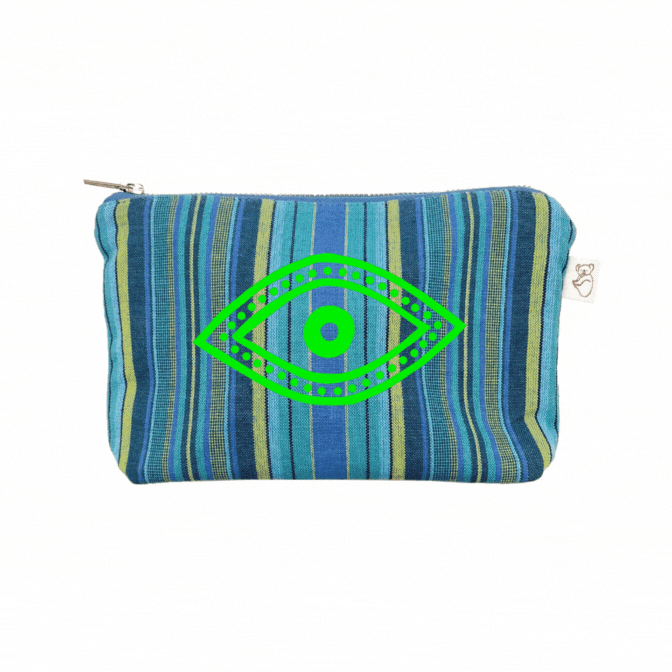 Happy Stripe Makeup Bag - Quilted Koala