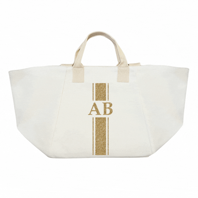 Chelsea Bag - Natural with Monogram Stripe - Quilted Koala