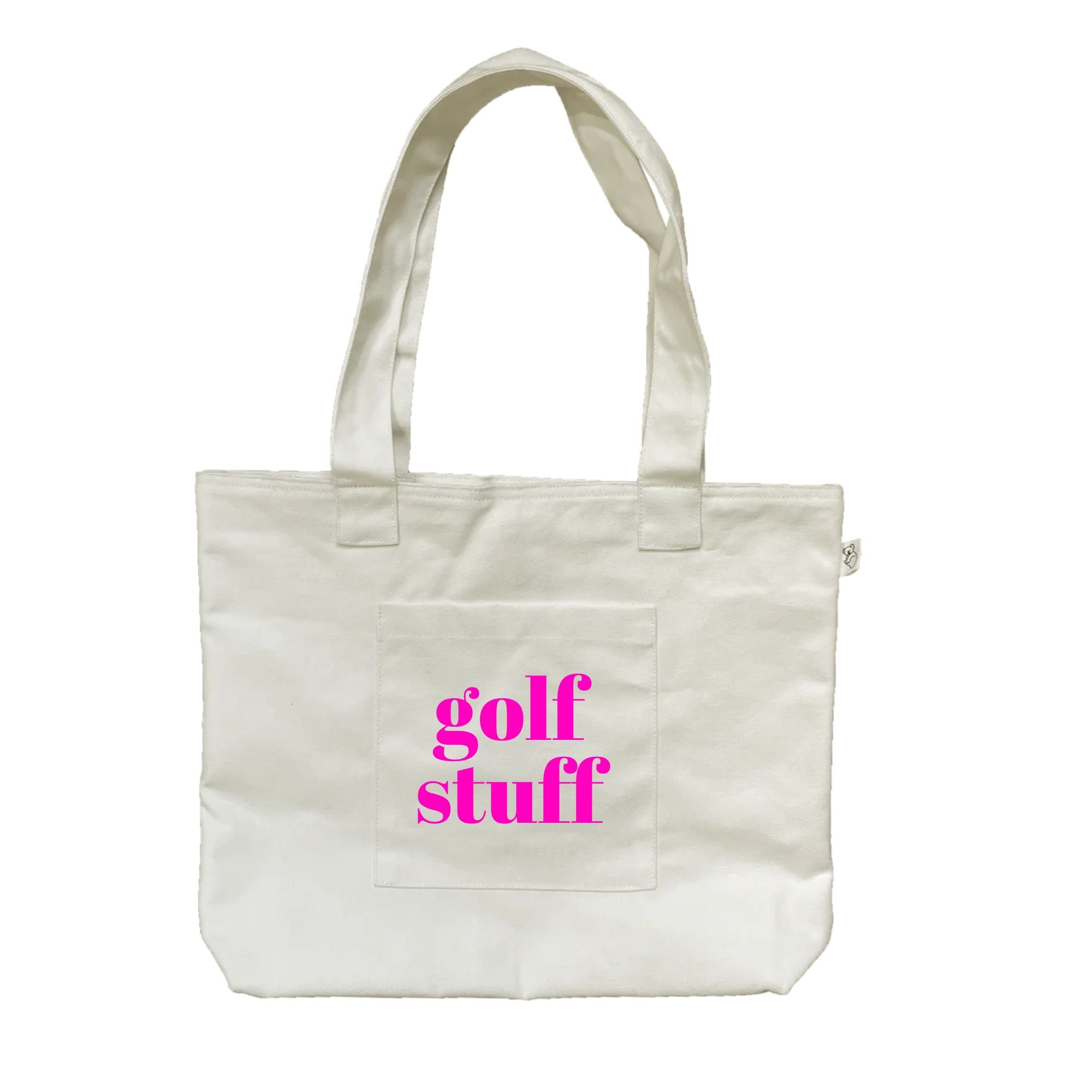 Natural Midi Everything Bag- Neon Pink GOLF STUFF - Quilted Koala
