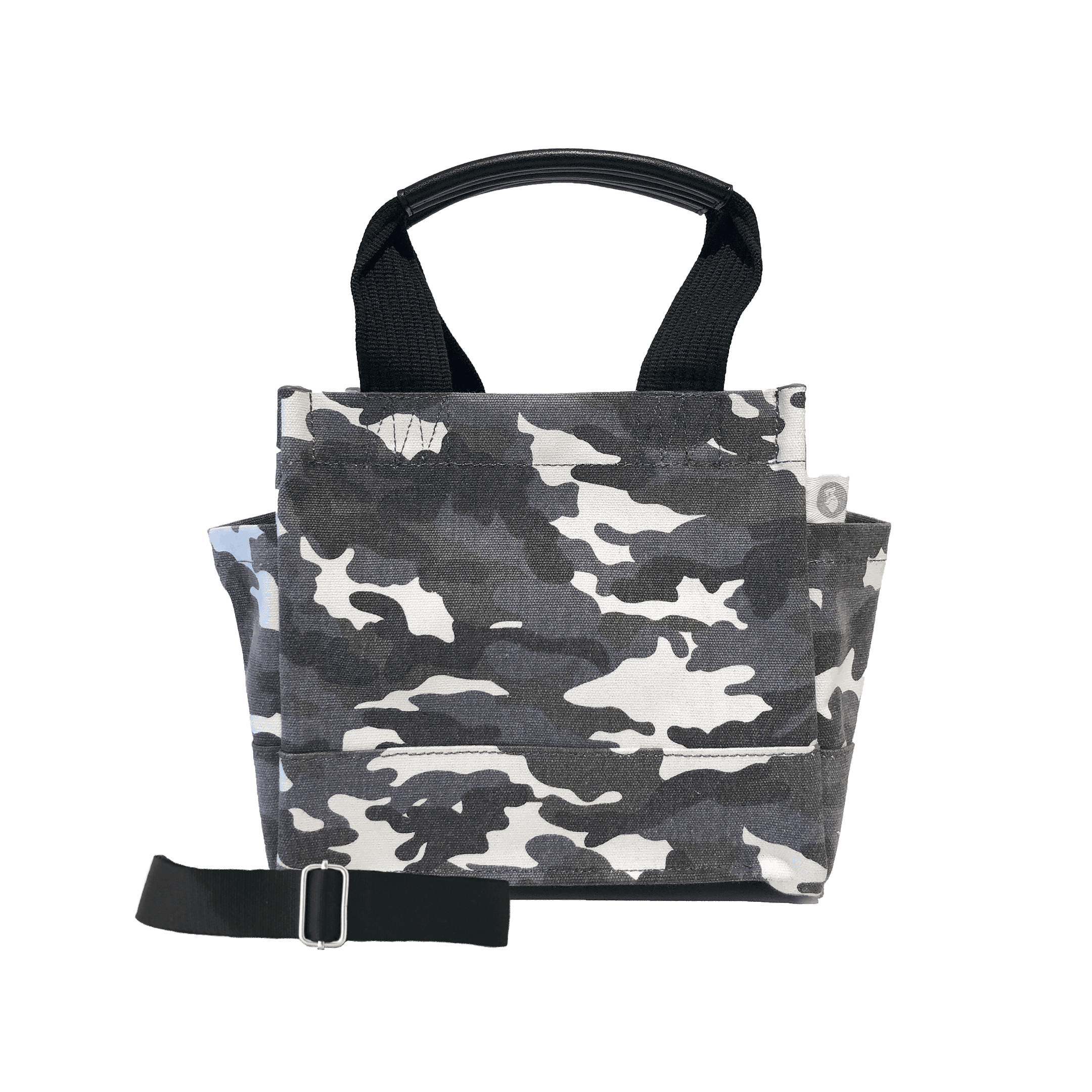 Grey Camo Mini Luxe North South + FREE Grey/White Stripe Strap - Quilted Koala