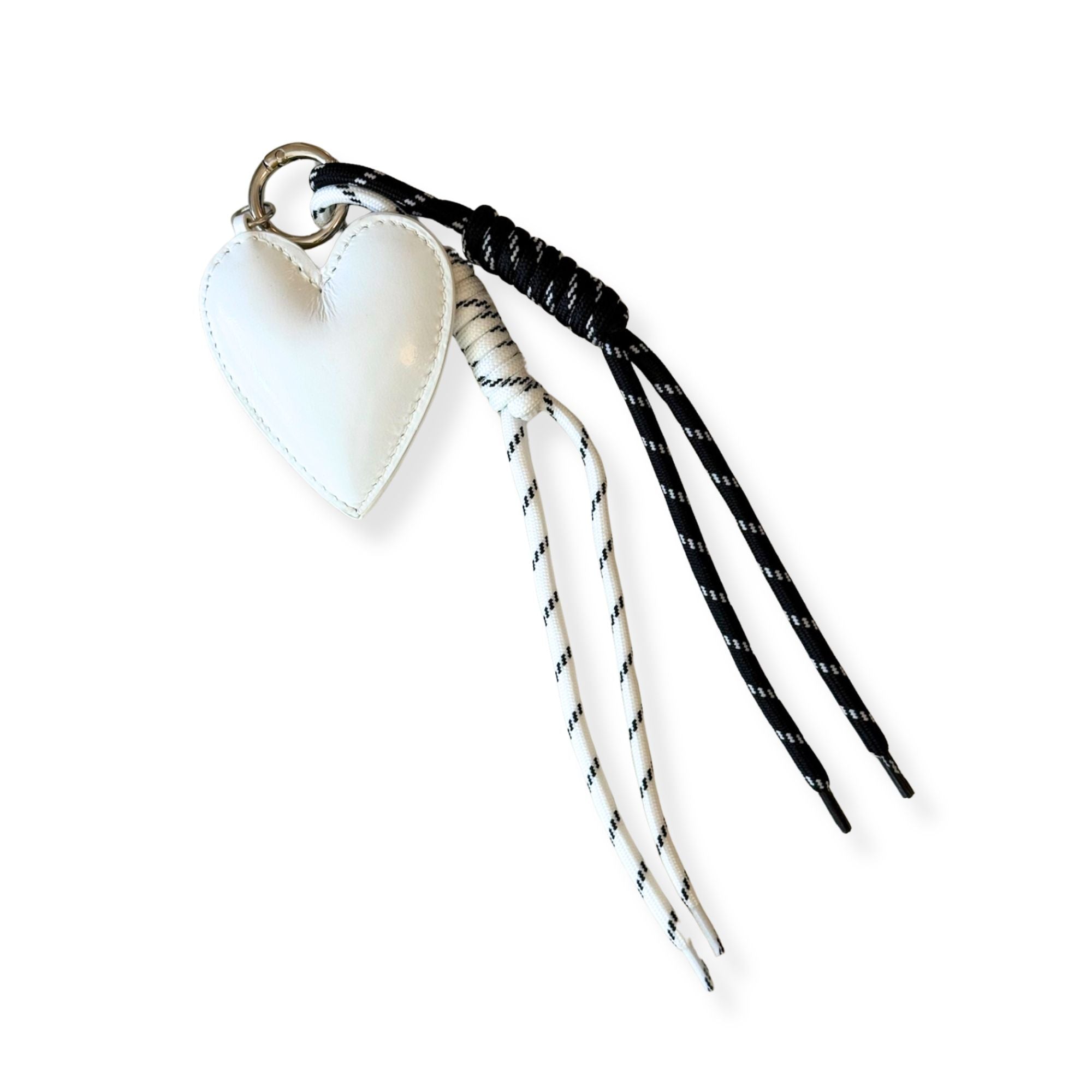 Black Neoprene Town Bag with Heart Paracord Charm - Quilted Koala