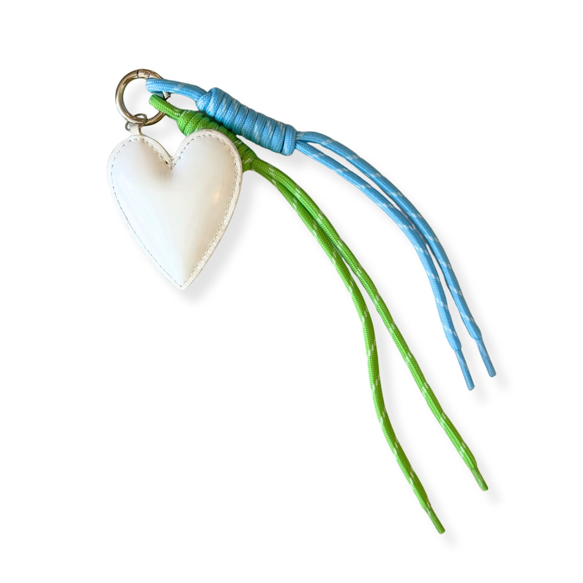 Neon Green Town Bag with Heart Paracord Charm - Quilted Koala