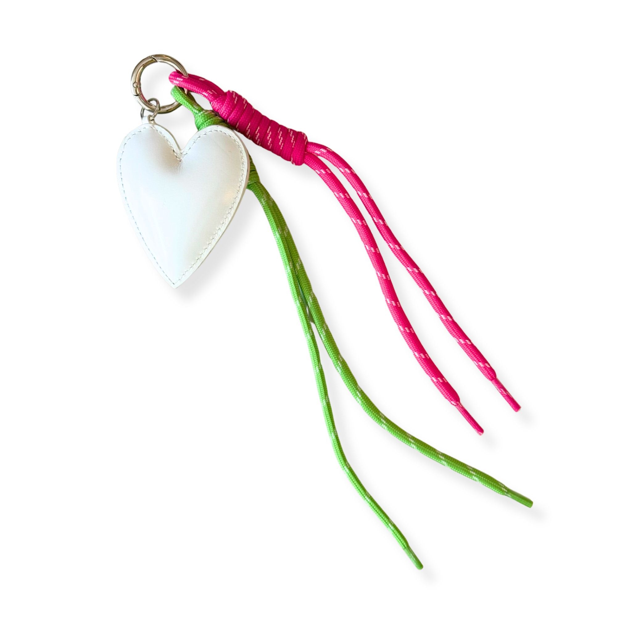 Pink Neoprene Town Bag with Heart Paracord Charm - Quilted Koala