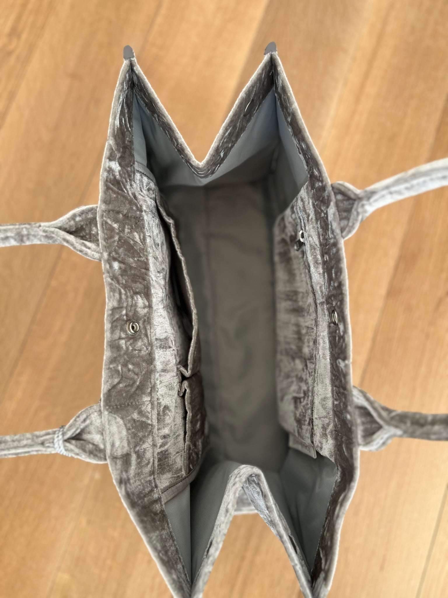 Grey Velvet East West Bag + FREE Tassel - Quilted Koala