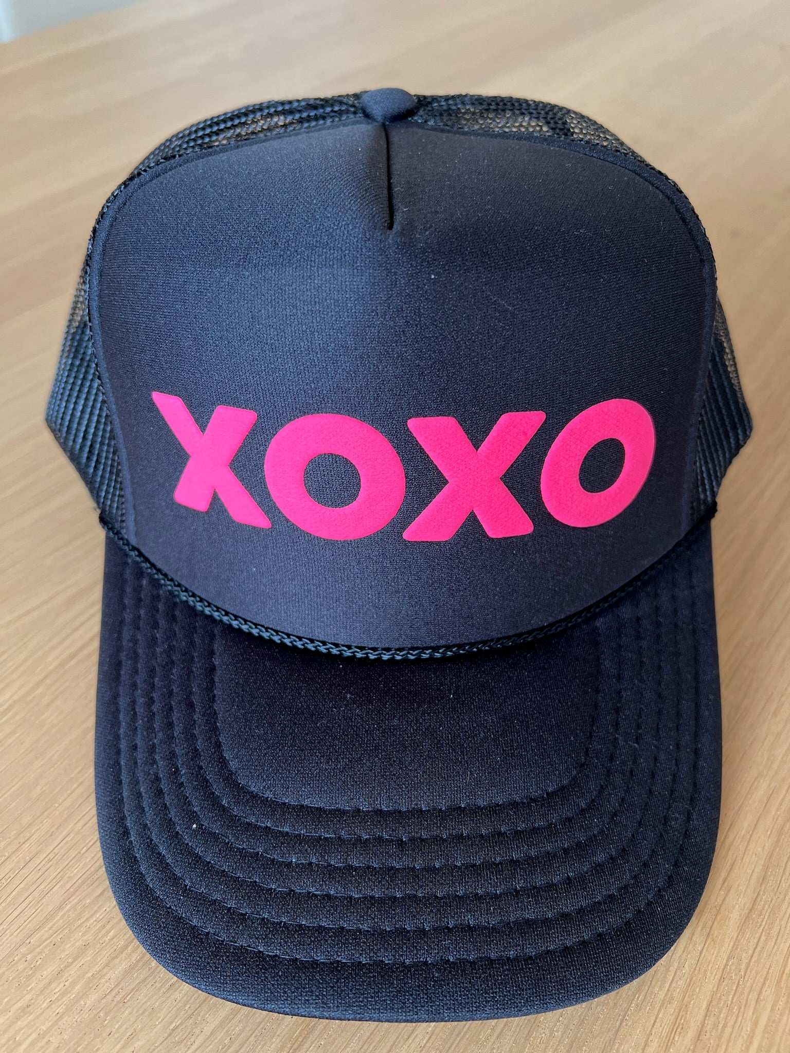 SPECIAL PREORDER! Koala Truck Hat - "XOXO" Black with Hot Pink - Quilted Koala