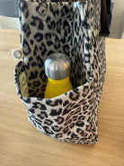 Leopard Luxe North South Bag + FREE Silver Tassel + FREE Black Peace Charm + FREE Black/Silver LOVE Strap - Quilted Koala