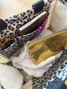 Leopard Luxe North South Bag + FREE Silver Tassel + FREE Black Peace Charm + FREE Black/Silver LOVE Strap - Quilted Koala