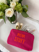 MOM STUFF - Pink Makeup Bag with Orange - NEW! - Quilted Koala