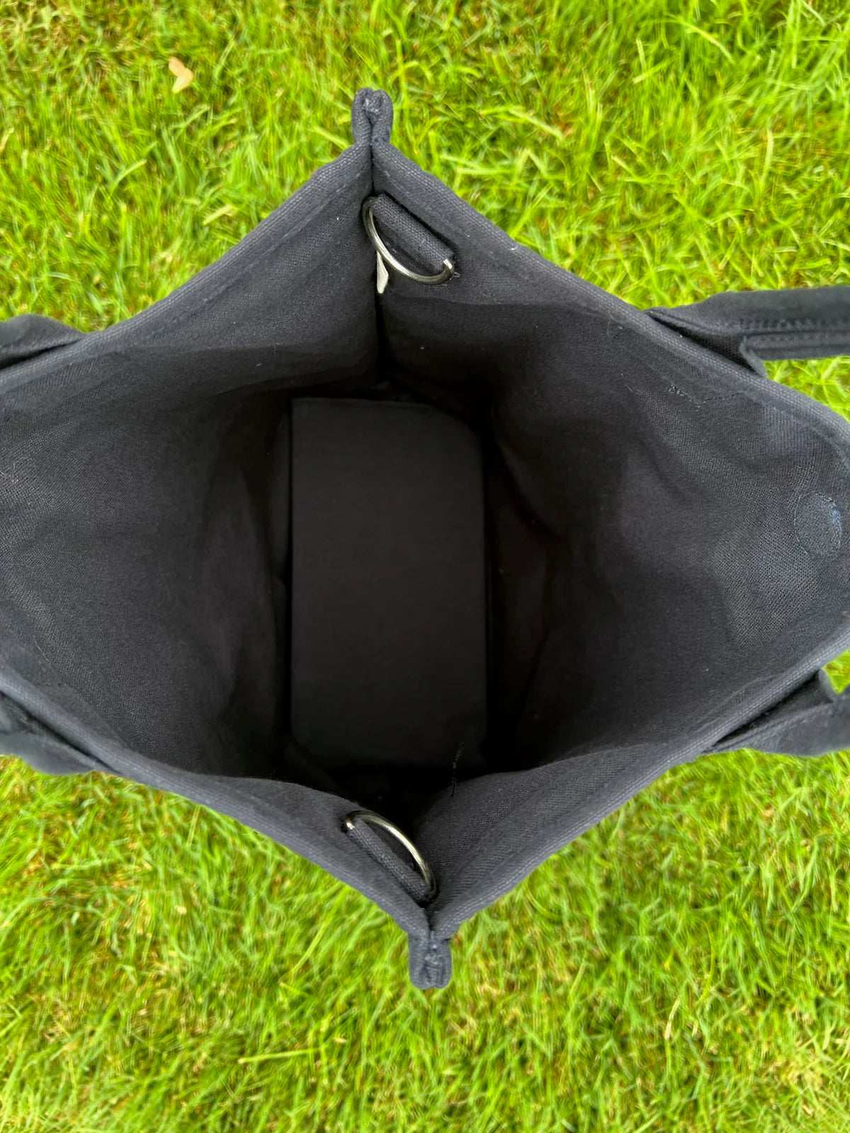 Navy SOHO Bag with Petite Peace Sign (Capri Blue) NEW! - Quilted Koala