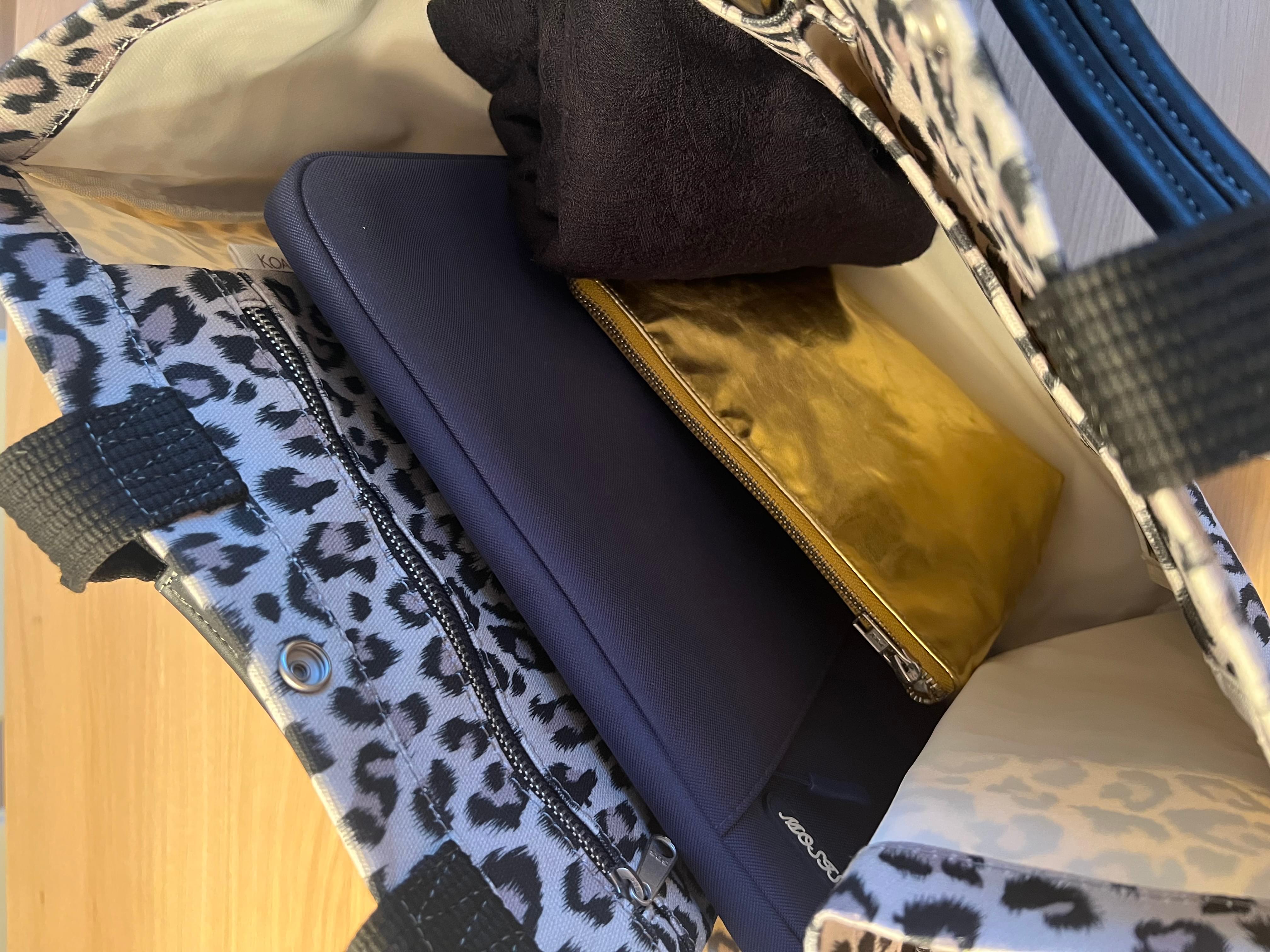 Monogram Stripe Leopard North South Bag - Quilted Koala