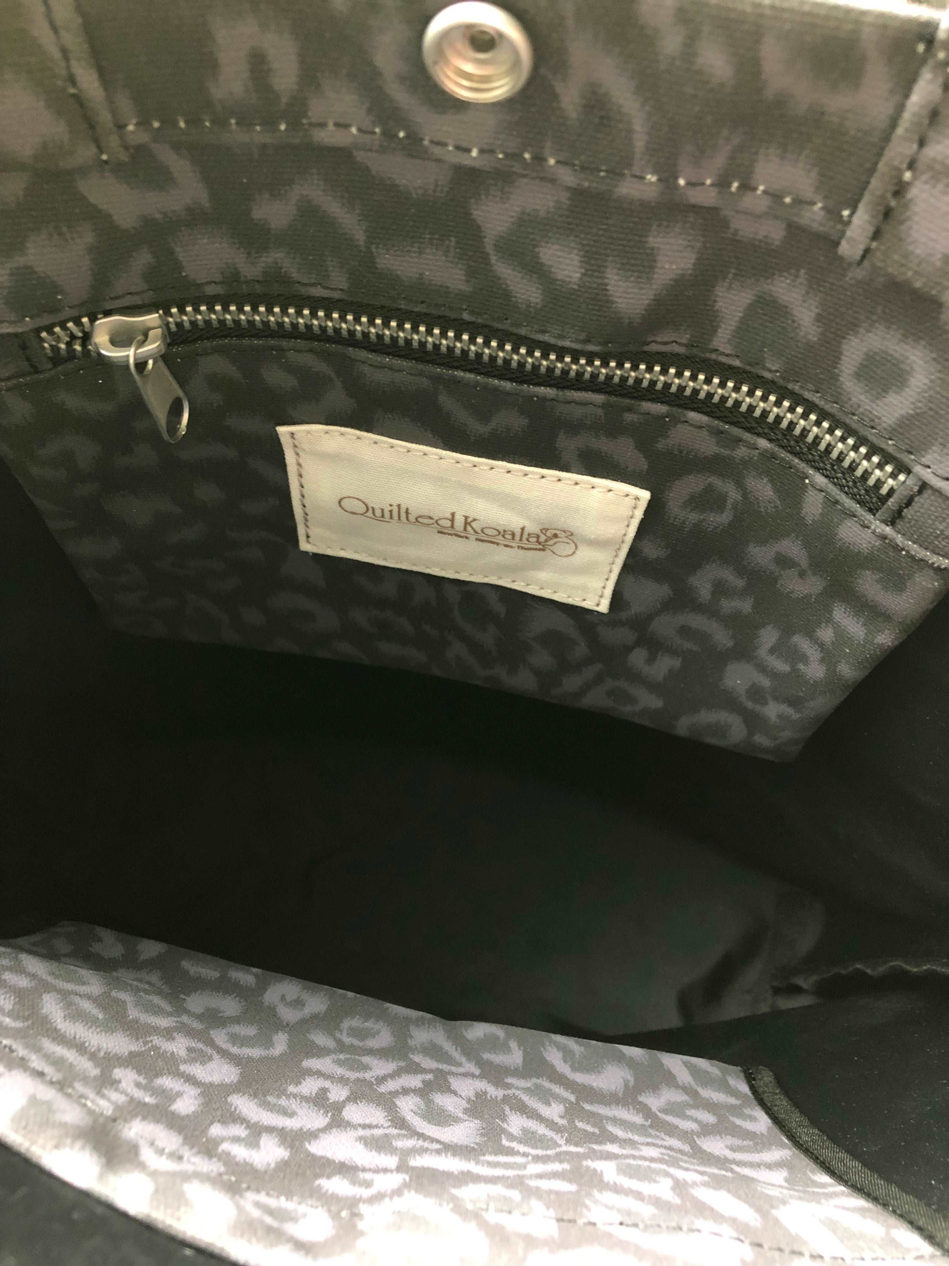 Black Leopard Town Bag - Quilted Koala