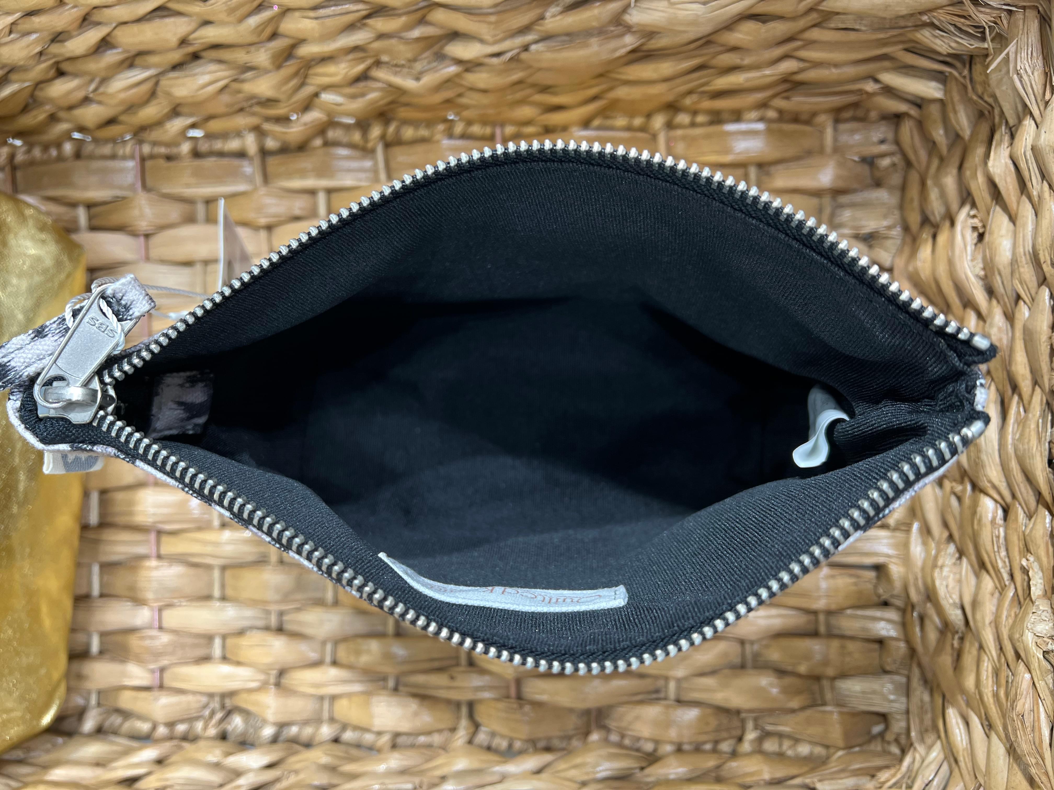 Black Makeup Bag- Neon Green GOLF (Heart) - Quilted Koala