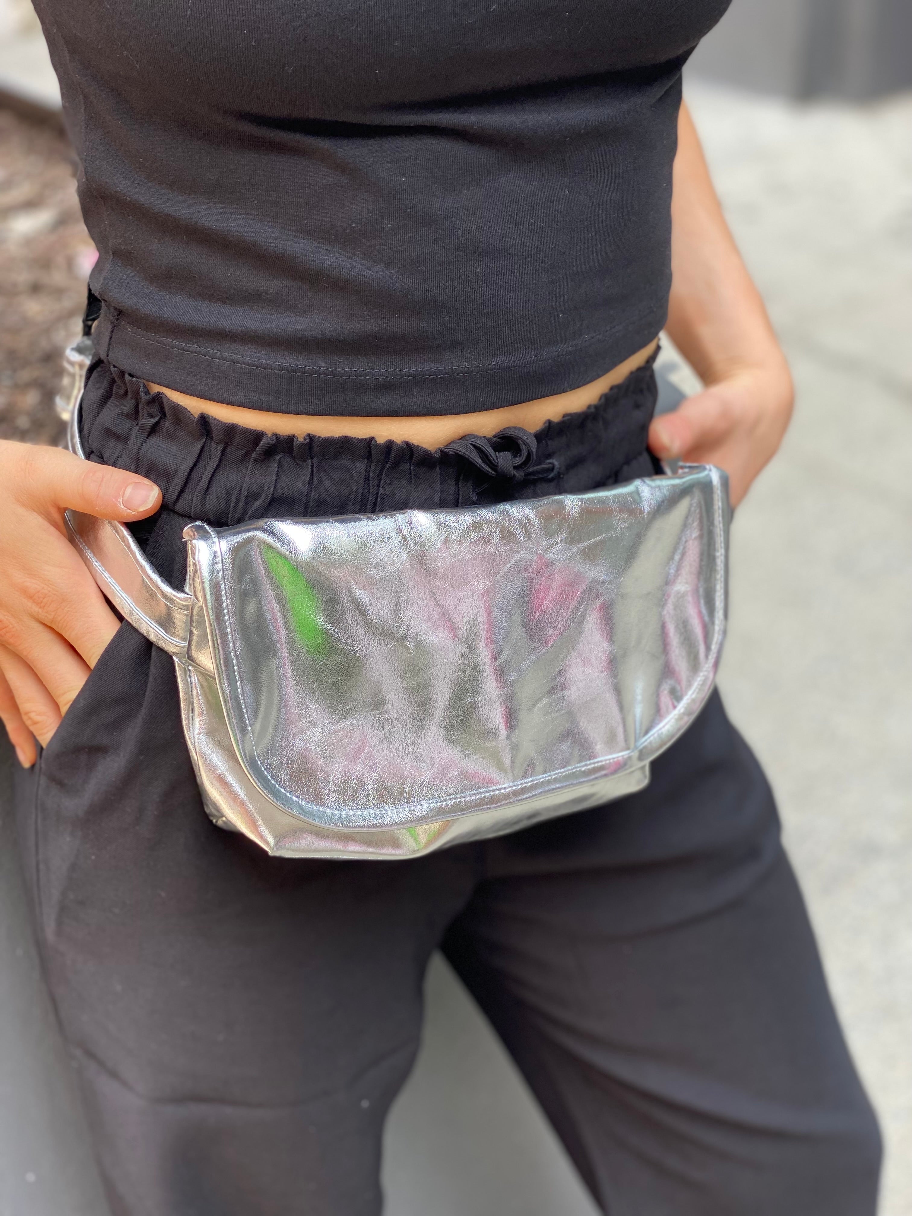 Silver Metallic Adjustable Belt Bag - SALE! - Quilted Koala