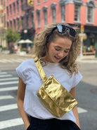 Gold Metallic Adjustable Belt Bag - Quilted Koala