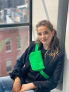 NEW Quilted Velvet Adjustable Belt Bag - Electric Green - Quilted Koala