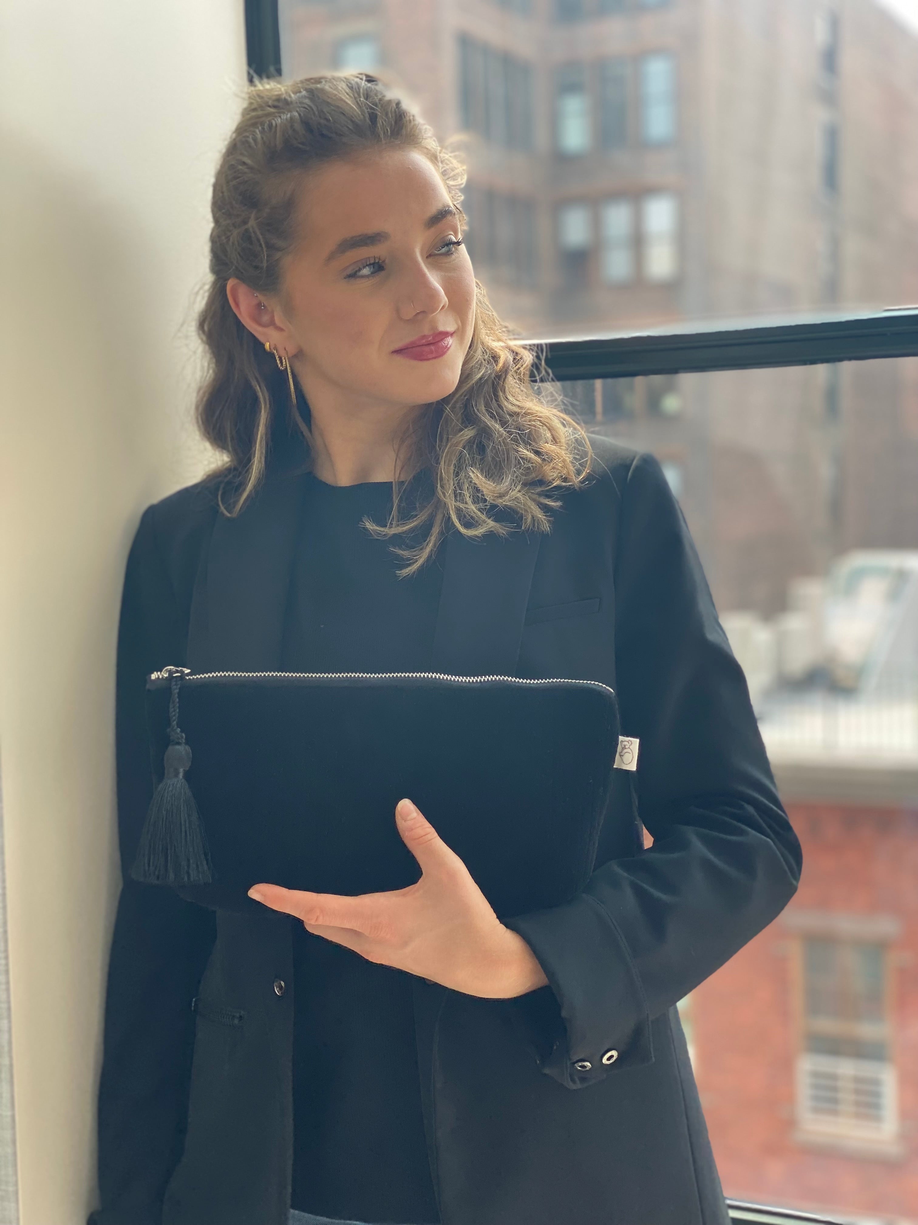 Quilted Velvet Hold Me Clutch - Black - Quilted Koala