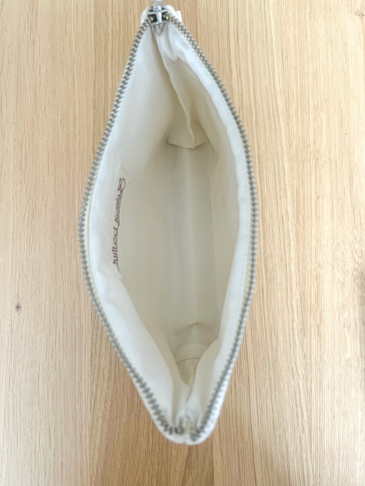 Sand Ticking Stripe Makeup Bag- Rose Gold Foil GOLF - Quilted Koala