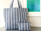 Koala Basics: Blue Ticking Stripe Everything Bag - Quilted Koala