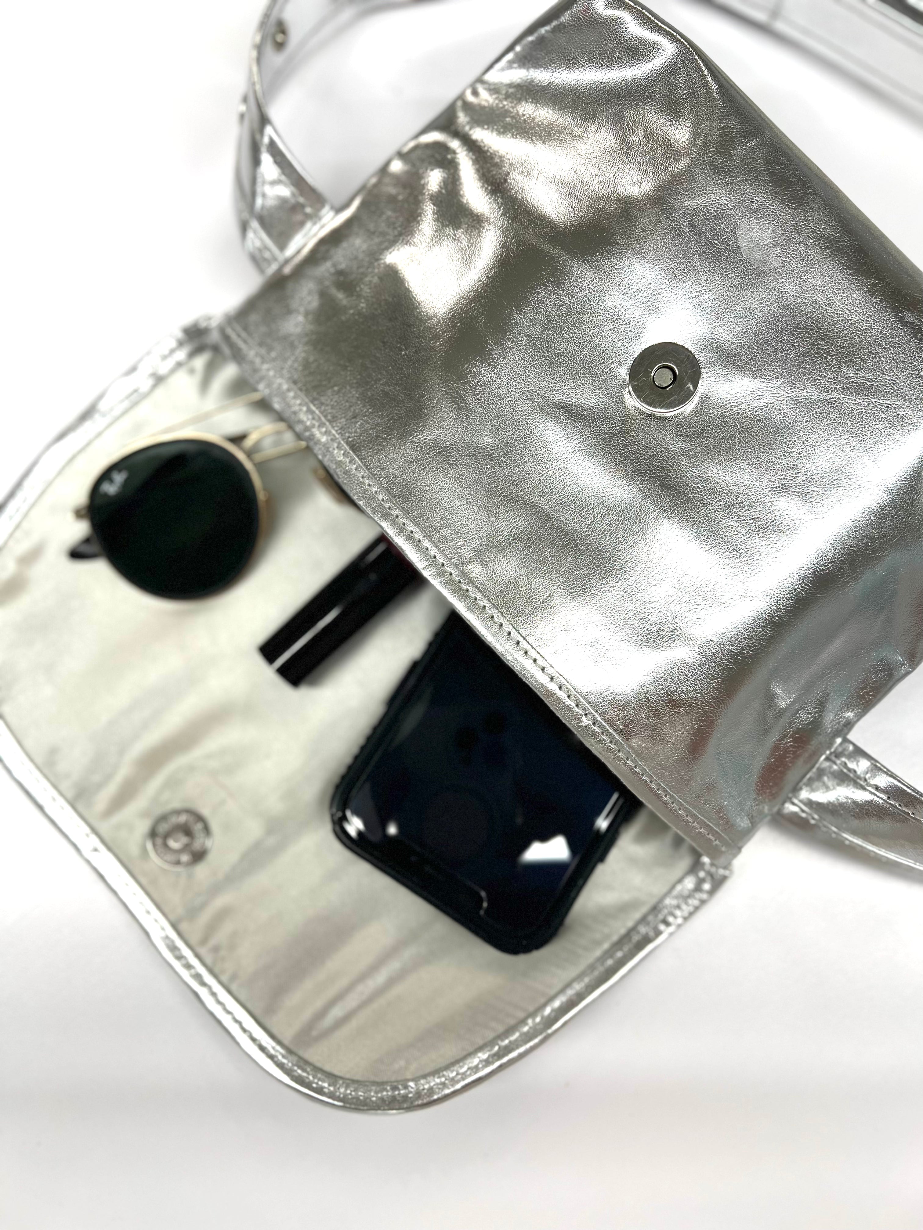 Silver Metallic Adjustable Belt Bag - SALE! - Quilted Koala