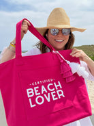 Hot Pink Everything Bag White Matte CERTIFIED BEACH LOVER - Quilted Koala