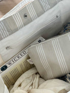 East West Bag - Sand Ticking Stripes - Quilted Koala
