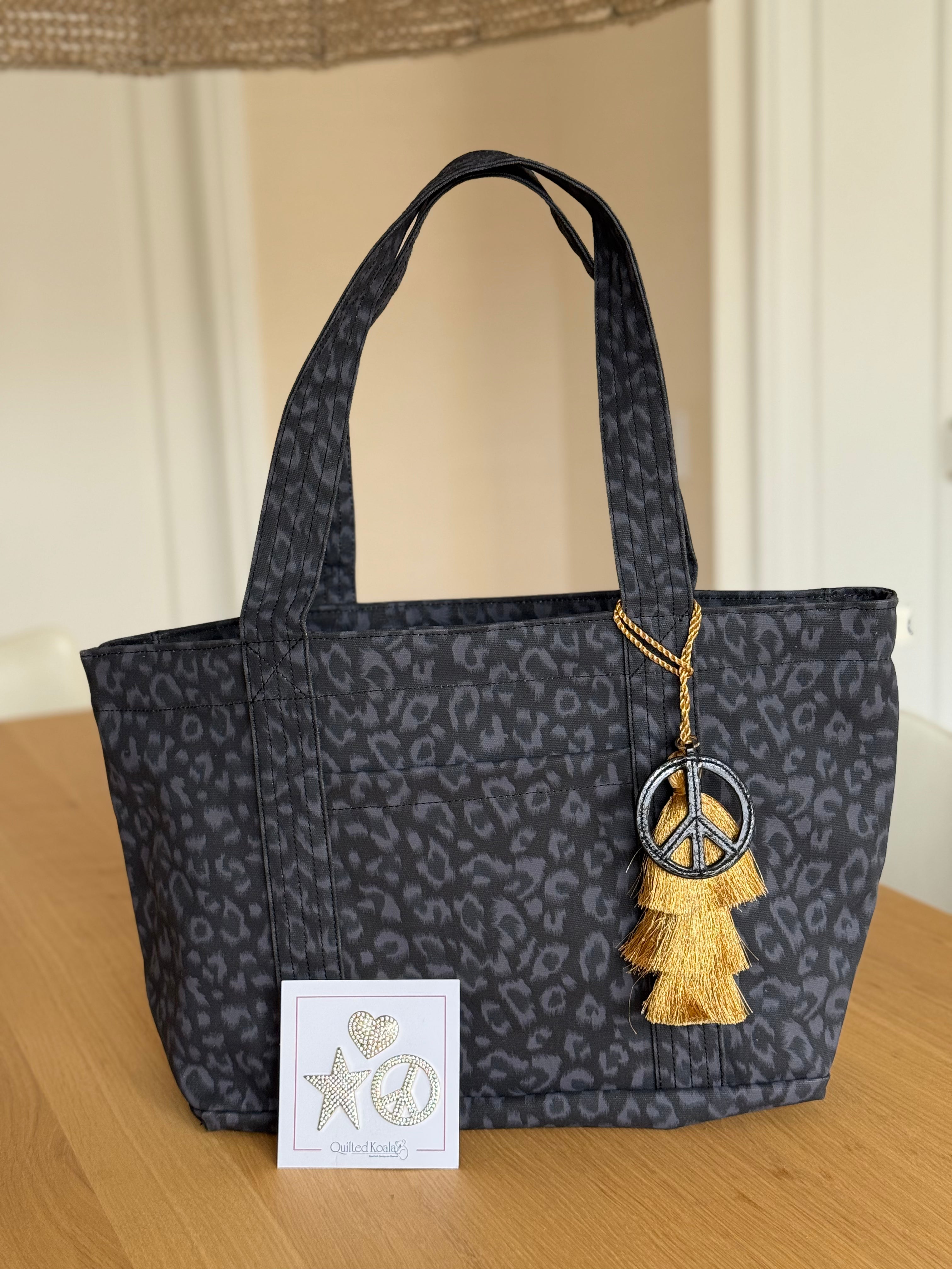 Black Leopard Midi Zipper Tote Bundle (Gold) - Just $78 (reg $146) - Quilted Koala