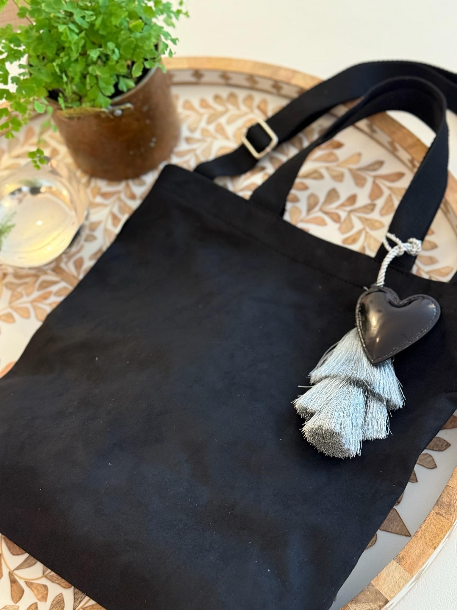Vegan Suede Crossbody Bag in Black with TWO GIFTS! - Quilted Koala
