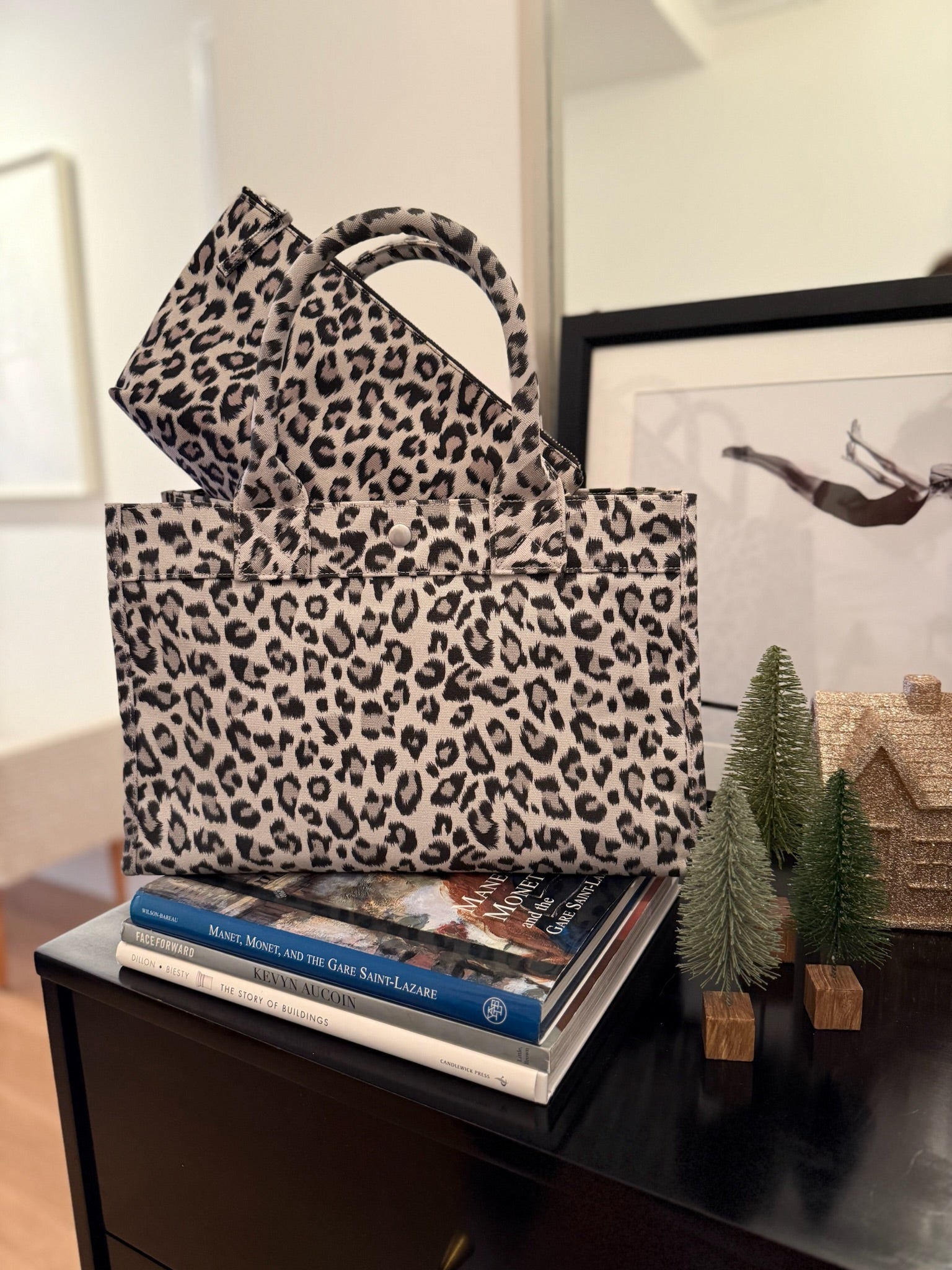 SPECIAL! Leopard Midi East West Crossbody + FREE Leopard Clutch - Quilted Koala